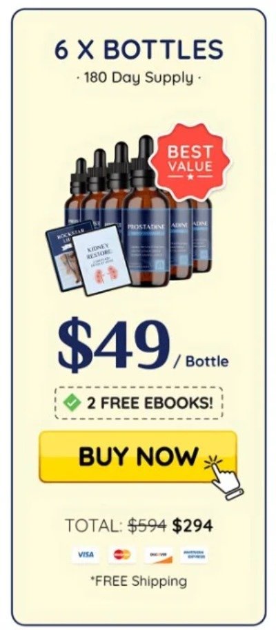 Prostadine 6 bottle package and free shipping